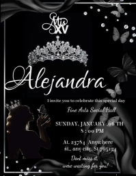 Xv años mis 15 años invitation Brithday party temple flayer editablet celebration Flyer (US Letter) template