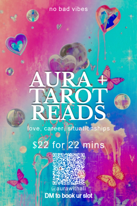 Y2k aura gradient tarot reading gen z poster Template | PosterMyWall
