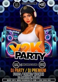 y2k night party A4 template