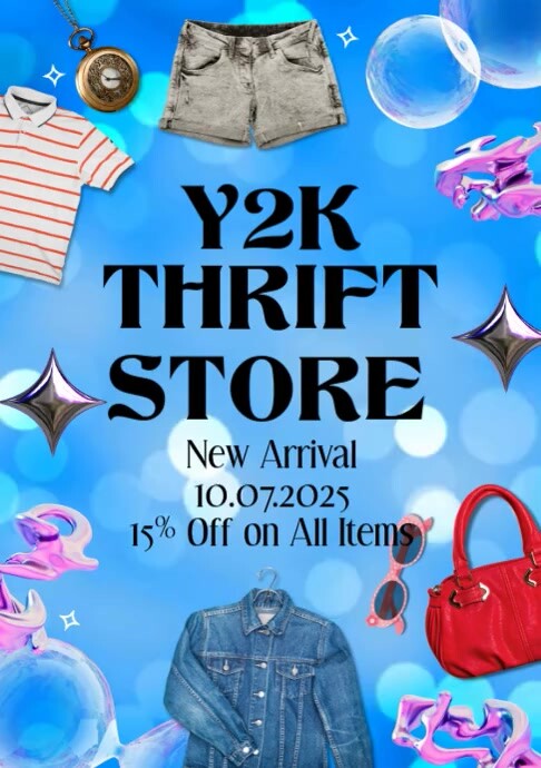 Y2K Thrift Store A4 template
