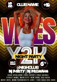 Y2K Vibes Night Party A4 template