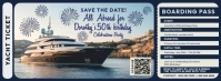 Yacht birthday Ticket Invite Template Facebook-omslagfoto