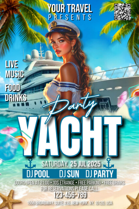 Yacht Party Cartaz template