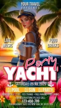 Yacht Party Digital Display (9:16) template