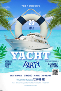 Yacht Party Flyer Banner 4' × 6' template