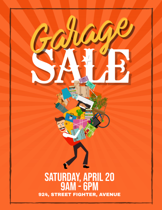 Yard Garage Sale Flyer Poster template