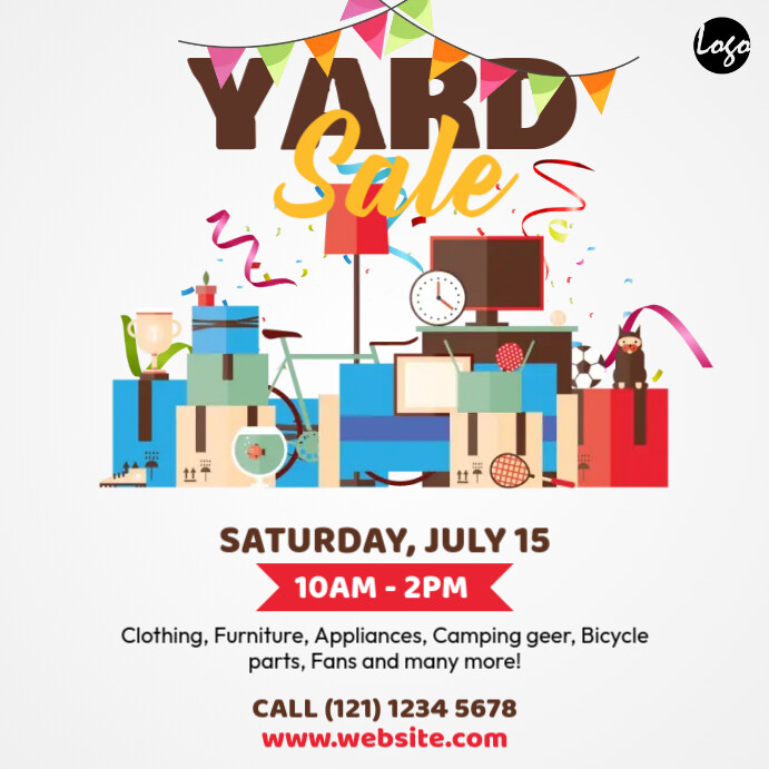 Yard Sale Ad Template Wpis na Instagrama