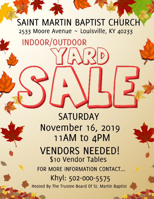 indoor outdooor fall Yard Sale Template PosterMyWall
