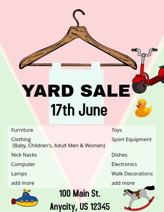 Yard Sale Flyer Template PosterMyWall