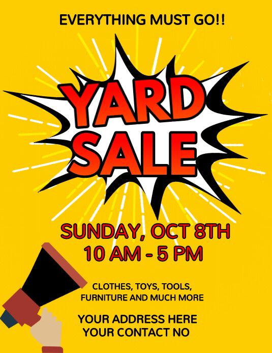 Yard Sale Flyer Template PosterMyWall Yard Sale Flyer Template PosterMyWall