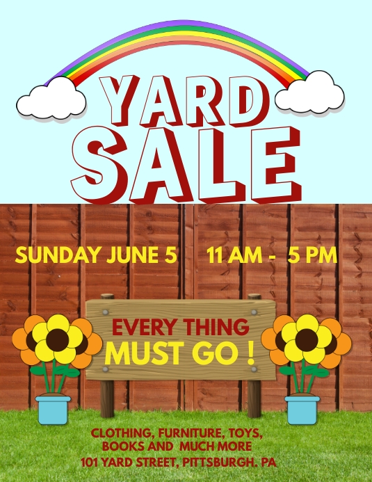 Yard Sale Flyer Template PosterMyWall Yard Sale Flyer Template PosterMyWall