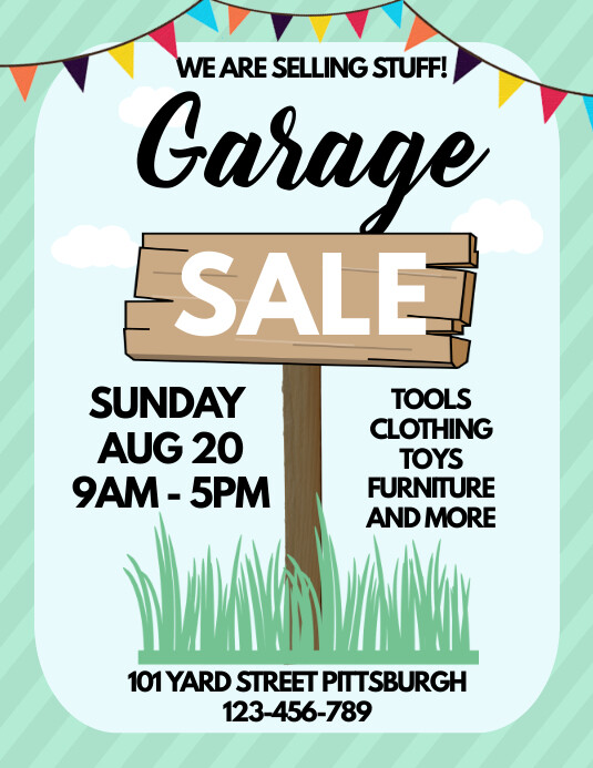 Yard Sale Flyer Template Volante (Carta US)