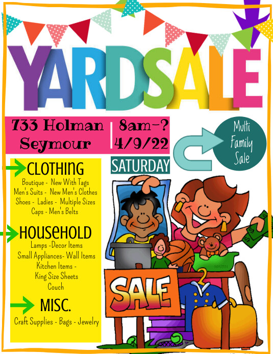 Yard Sale/ Garage Sale Flyer Template PosterMyWall Yard Sale/ Garage Sale Flyer Template PosterMyWall