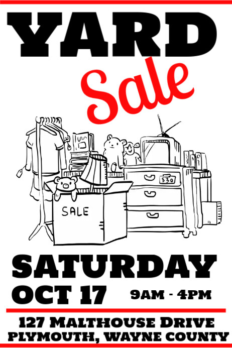 Yard Sale Poster Template PosterMyWall Yard Sale Poster Template PosterMyWall