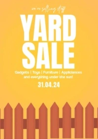 Yard Sale Yellow Video Template A4