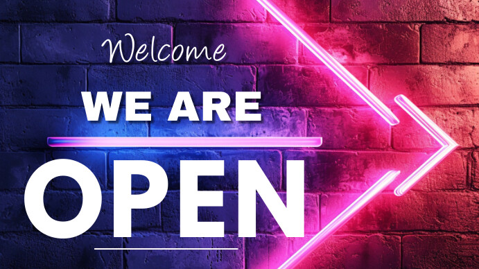 yard sign, we are open, we're open 演示(16:9) template