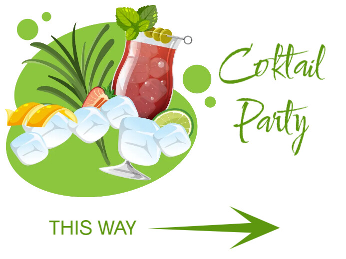 Yard Sign template, Cocktail Party Znak podwórkowy