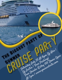 Niebieski Cruise Party Flyer Template