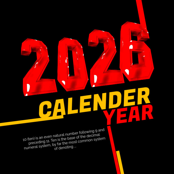 Year 2026 calendar Year โพสต์บน Instagram template