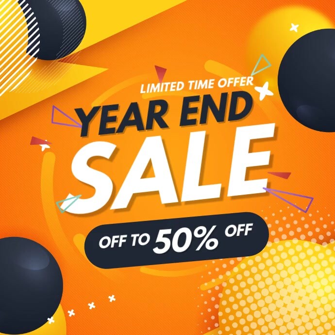 Year End Sale discount instagram social media Template | PosterMyWall