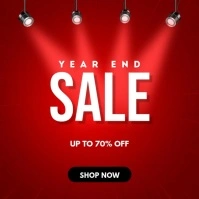 Year End sale instagram social media template