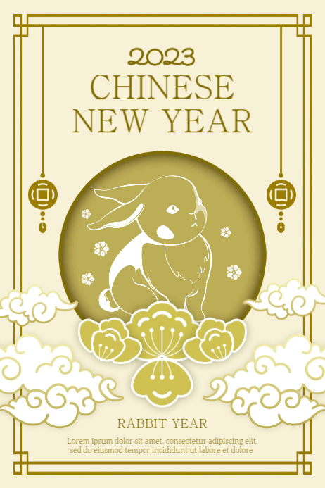 Plantilla de Años del de Conejo | PosterMyWall