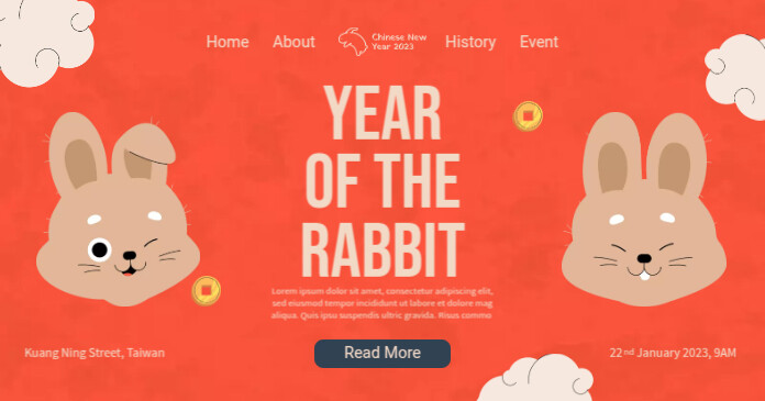 Year Of The Rabbit Header Template | PosterMyWall