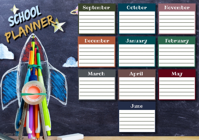 Yearly School Planner Template Printable PosterMyWall