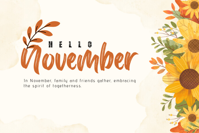 yello helo november instagram post Template | PosterMyWall