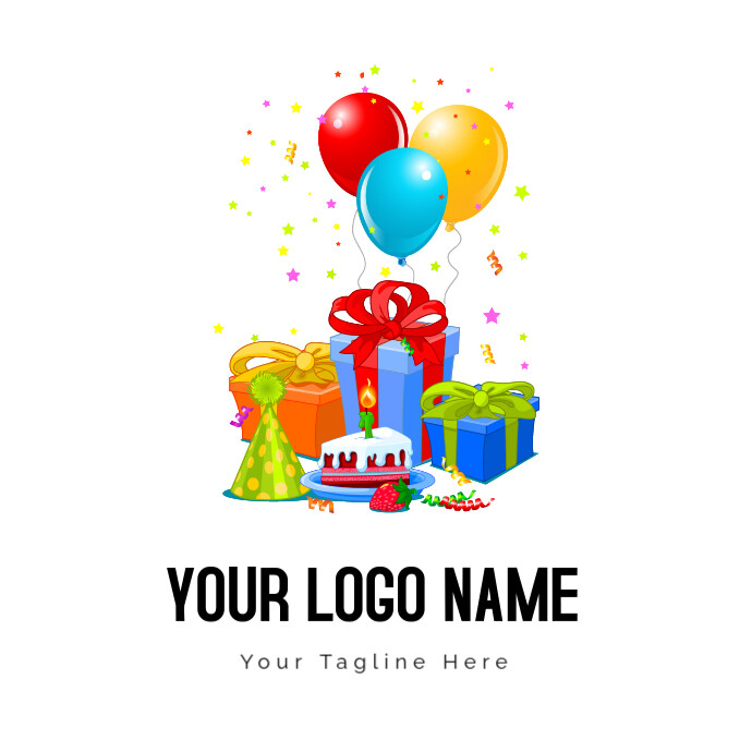 Yellow, Red, And Blue  Balloons Logo Logotyp template