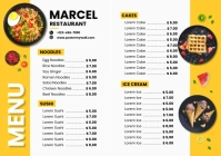 Yellow & White A3 Menu Template