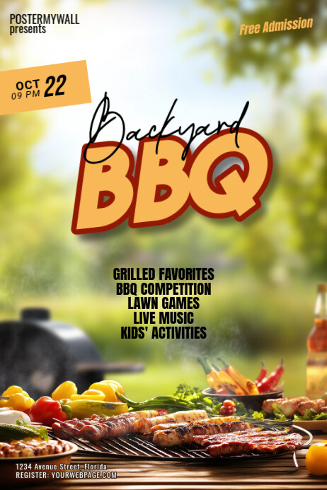 Yellow 3d Backyard Bbq Poster Template PosterMyWall yellow-3d-backyard-bbq-poster-template-postermywall