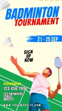 Yellow 3d Badminton Tournament Instagram Stor template