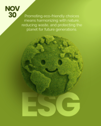 Yellow 3d Esg Day Instagram Portrait template