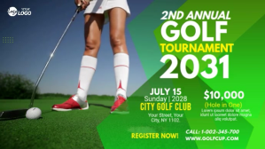 Yellow 3d Golf Tournament Youtube Thumbnail template
