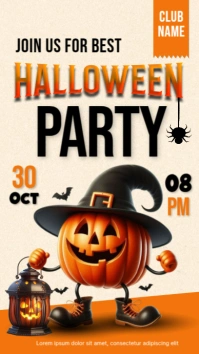 Yellow 3d Hello Halloween Instagram Story template