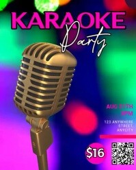 Yellow 3d Karaoke Party Instagram Portrait template