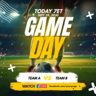 Yellow 3d Match Day Soccer Game Facebook Video Instagram Post template