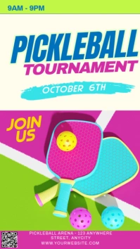 Yellow 3d Pickleball Poster Instagram Story template