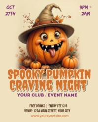 Yellow 3d Pumpkin Carving Contest  Instagram Portrait template