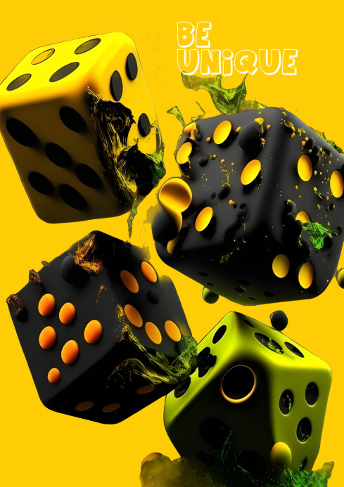 Yellow  A Dynamic Contrast Dice A4 template