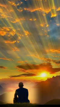 Yellow Sunset Meditation Digitalt display Template