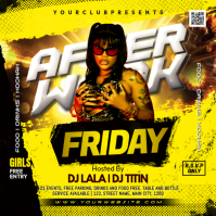 Yellow After Work Party Instagram Post template