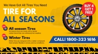 Yellow All Season Tires Digital Ad Digitalt display (16:9) template