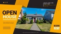 Yellow and Black Digital Signage Ad Facebook Cover Video (16:9) template