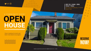 สีส้ม Open House Event Facebook Cover Video Template