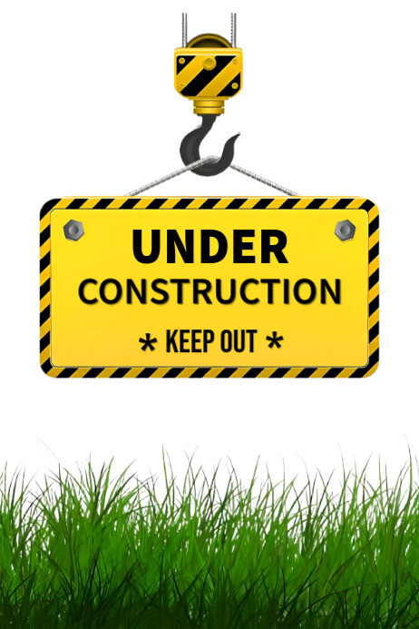 Yellow and Black Illustrative Under Construction Sign  Poster template