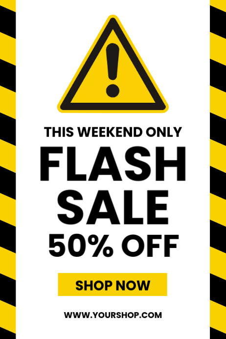 Yellow and Black Modern Flash Sale Poster Template | PosterMyWall