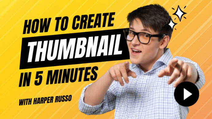 Yellow and Black Modern How To Make YouTube Thumbnail Digitalt display (16:9) template