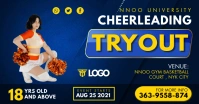 Yellow and Blue Cheerleader Tryout Facebook P template